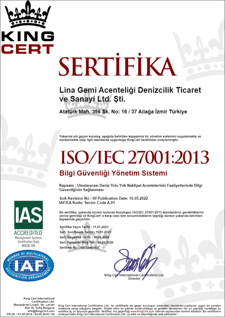 KING CERT SERTİFİKA ISO/IEC 27001:2013